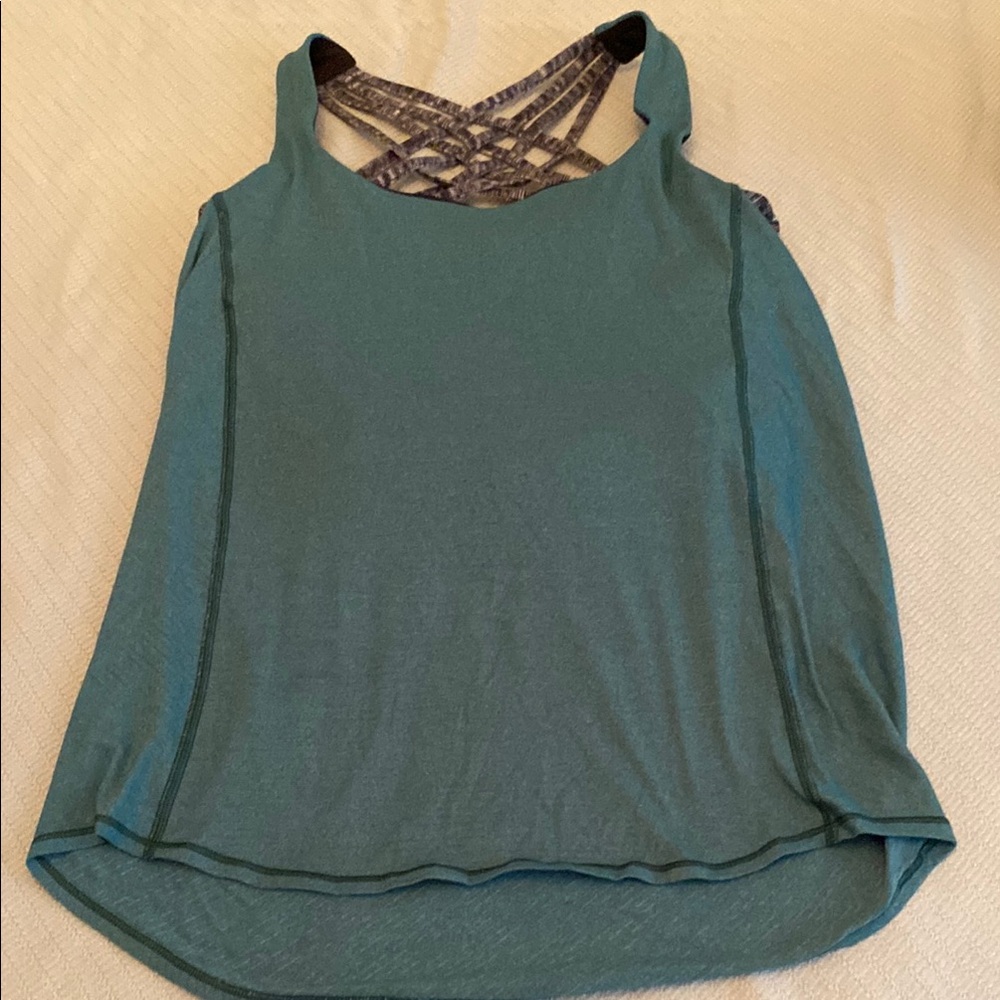 Lululemon Athletica Green Backless Sleeveless Tank Top